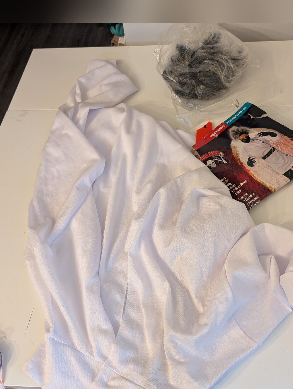 Adult White Long-Sleeve Top - Mad Scientist Haloween